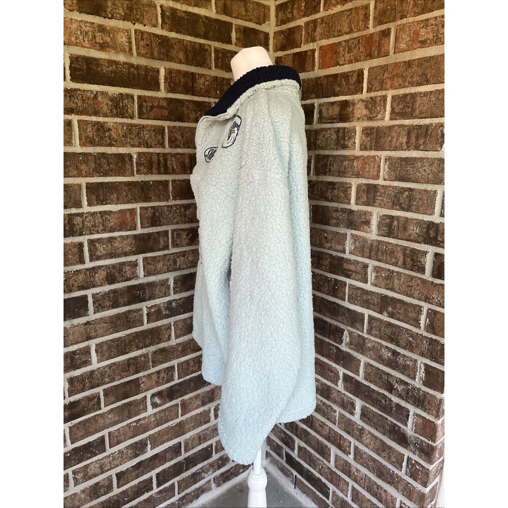 Peanuts Snoopy Women Light Blue Winter Sherpa Zip Fleece Pullover XXL NWT - Picture 3 of 16